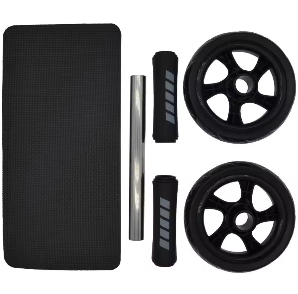 ⚙️ Roller trainer for the press - two-wheeled core trainer with non-slip handles + knee pads