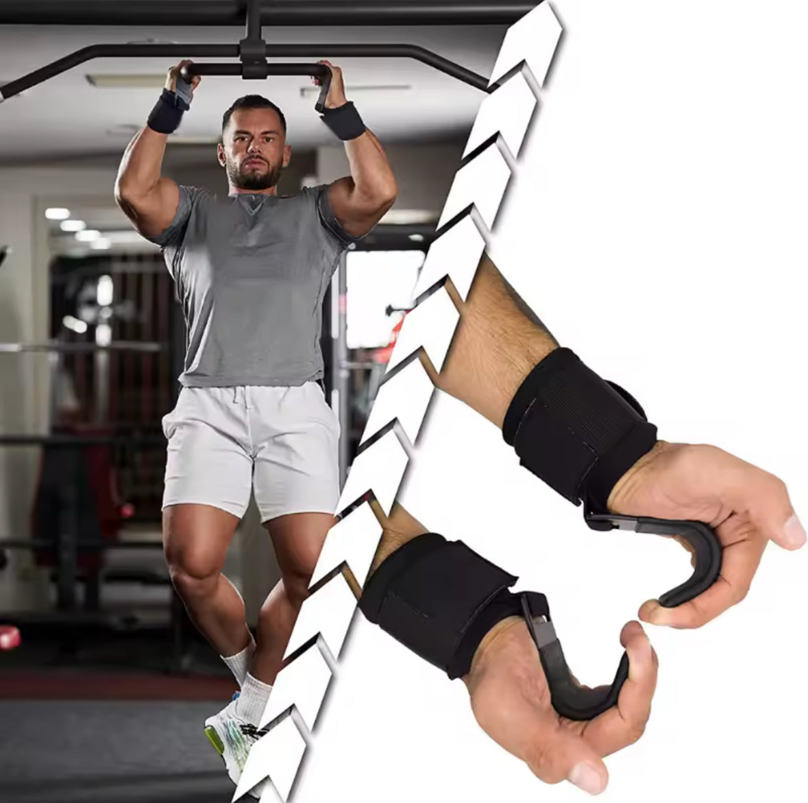 🏋️‍♂️ Weightlifting Hooks – Strong Grip Support, Wrist Protection, Increased Lifting Power