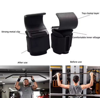 🏋️‍♂️ Weightlifting Hooks – Strong Grip Support, Wrist Protection, Increased Lifting Power