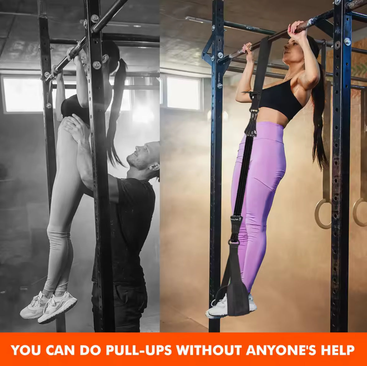 🏋️ Pull-up bands with leg straps – adjustable support for perfect form