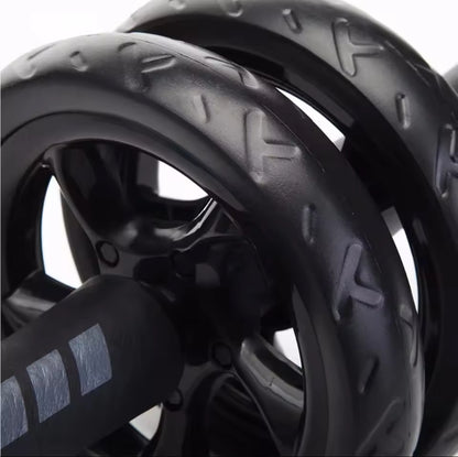 ⚙️ Roller trainer for the press - two-wheeled core trainer with non-slip handles + knee pads