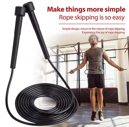 Premium black jump rope - speed, endurance and full-body conditioning