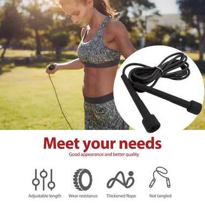 Premium black jump rope - speed, endurance and full-body conditioning
